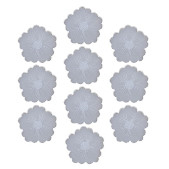 Youthyao Silicone Craft Cup Pad Flower Shape Cup Mats Silicone Coasters Silicone Texture for Hand-Making