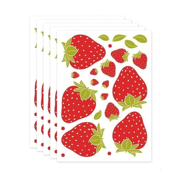 Youthyao Strawberry Pattern PVC Sticker Removable Adhesive Wall Decals For Room Kitchen Bathroom Classroom Wall Decoration