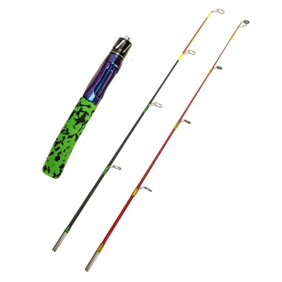 Youthyao Winter Ice Fishing Rod Two Adjustable Sections EVA Handle Stainless Guides for Cold Weather