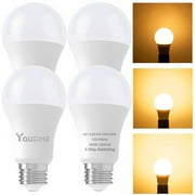 Youtime LED 50W 100W 150W Soft White Edison Light Bulbs, (4 Pack)