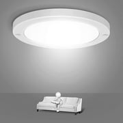Youtob LED Flush Mount Ceiling Light, 15W 100 Watt Equivalent, 1200lm Brushed Silver Round Lighting Fixture for Closets, Kitchens, Stairwells, Basements, Bedrooms, Washrooms (Cool White 4000K)