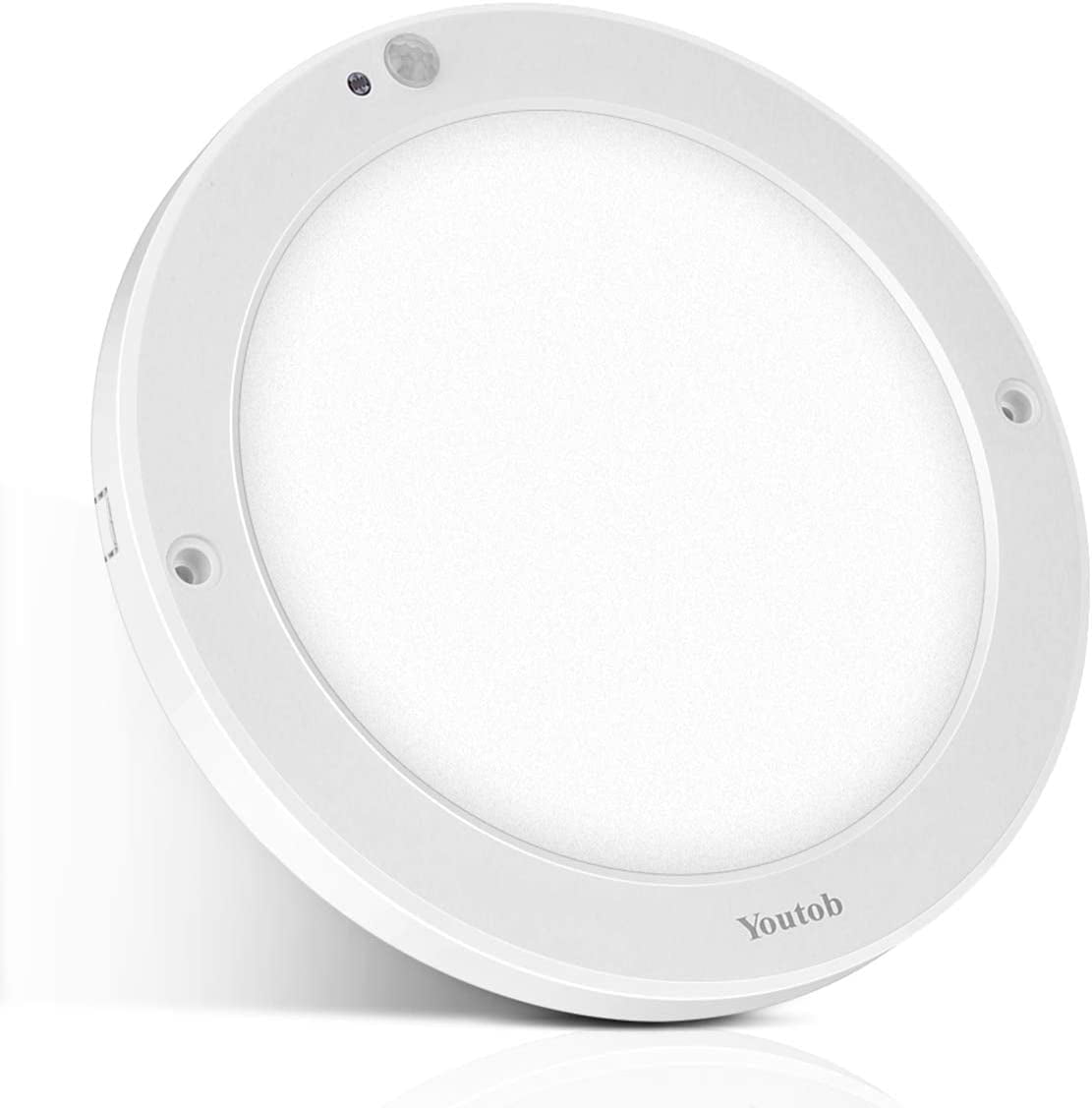 Youtob motion sensor ceiling light, 15W,4000K Cool White, 1200 Lumens 8.7inch Flush Mount Lighting Fixture for Doorway, Stairway, Corridor