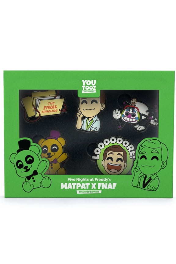 Youtooz: MatPat X FNAF Enamel Pins x 5 Five Nights at Freddy's Collectible Set