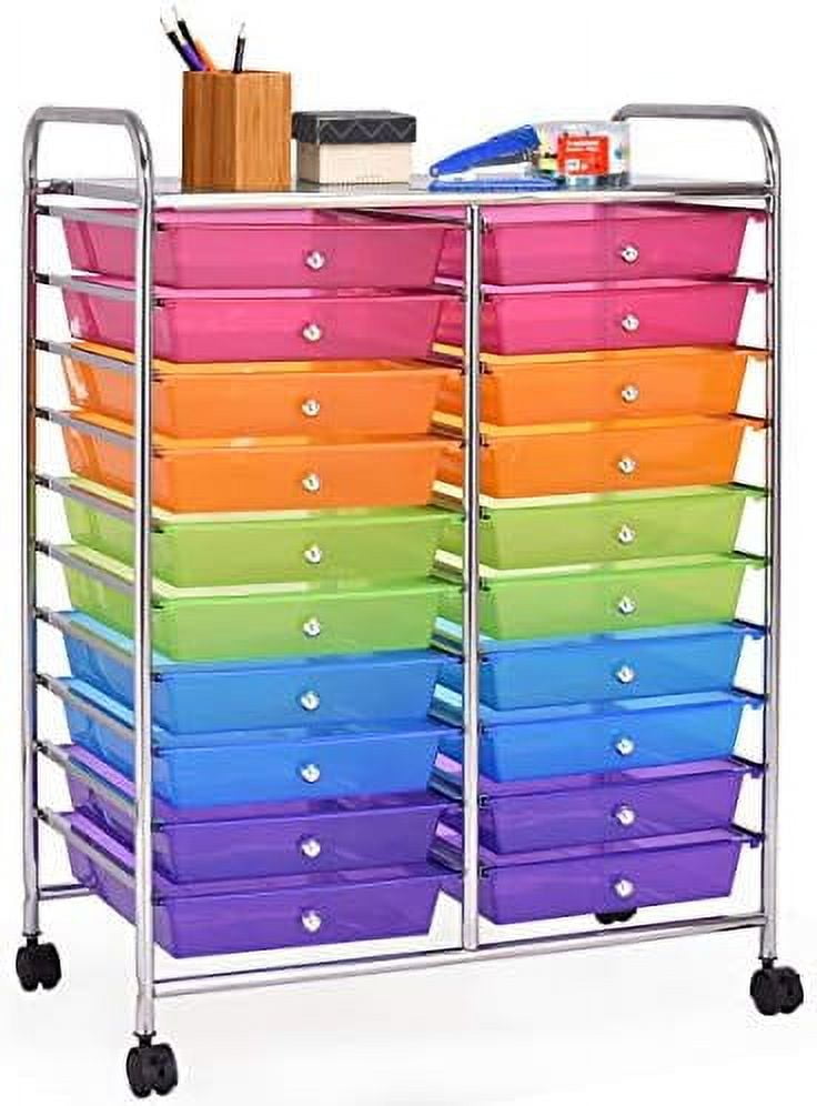 Youtuboom 20 Drawers Cart w/Rolling Wheels Multipurpose Mobile Rolling