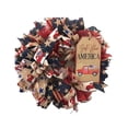 thumbnail image 1 of Youweixiong 4th of July Decoration Patriotic Wreath for Front Door USA Flag Red White and Blue Grapevine Wreaths, 1 of 6