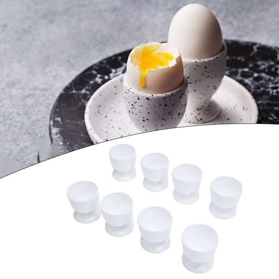 Youworth 8 Pcs White Egg Cup Holder Hard Soft Boiled Eggs Holders Cups Kitchen Breakfast