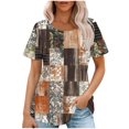 thumbnail image 1 of Youyipin Fashion Women's Print Short Sleeve Round Neck Casual Summer Blouses Top, 1 of 5