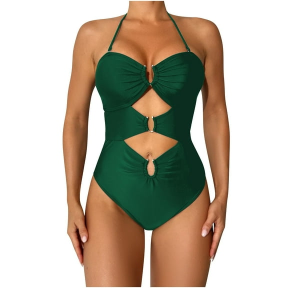 Youyipin One Piece Swimsuit Women Ring Linked Monokini Sexy Bathing Suit Cutout Swim Suits For Women 2025
