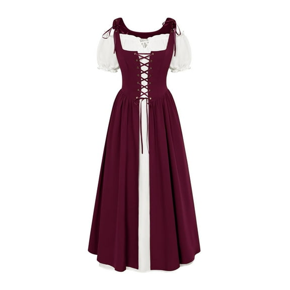 Youyipin Tennis Dress Scarlet Darkness Renaiss Ance Peasant Medieval Short Sleeve Maxi Cocktail Dresses For Women