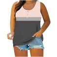 thumbnail image 1 of Youyipin Women'S Tops Color Block Button Front Tank Tops For Women Casual Ruffled Sleeveless Shirt Flowy Double Layers Tunic Tank Shirts Spring Tops For Women, 1 of 5