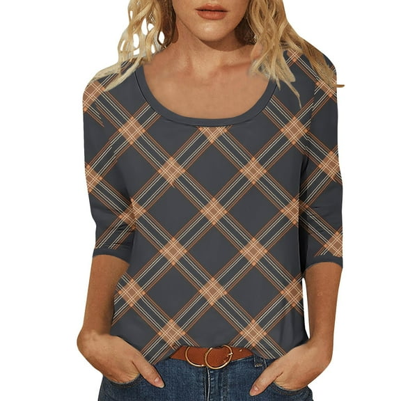 Youyipin Women Sexy 3/4 Sleeve Sequins Loose Polluer Solid Round-Neck Blouse Shirt Beach Vacation Clothes