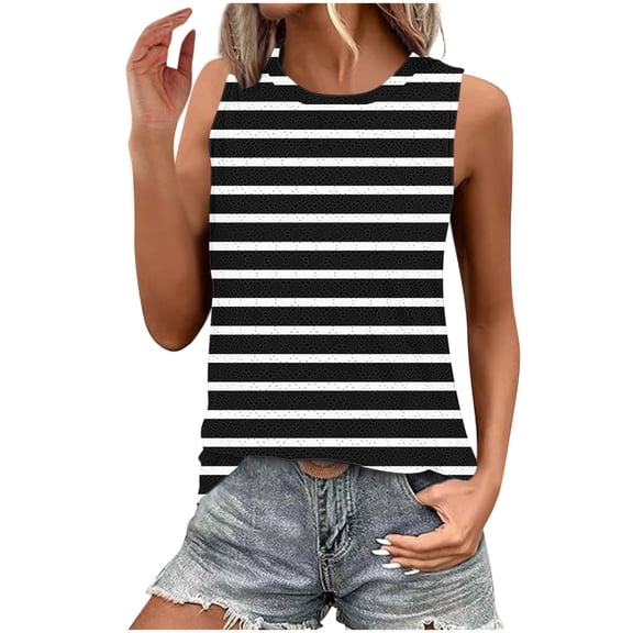 Youyipin Women Summer Tank Tops 2025 Pleated High Neck Tops Loose Fit Flowy Dressy Tunic Sleeveless Shirts Going Out Tops For Women