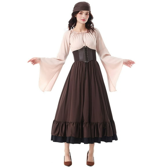 Youyipin Womens Dresses Colorful House Women Wicked Witch Costume, Purple Long Sorceress Classic Summer Dresses For Women
