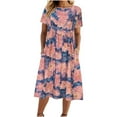 thumbnail image 1 of Youyipin Womens Dresses Vintage Floral Print Lantern Sleeve Casual Loose Fit Beach Dress Boho Party Summer Dresses For Women 2025, 1 of 6