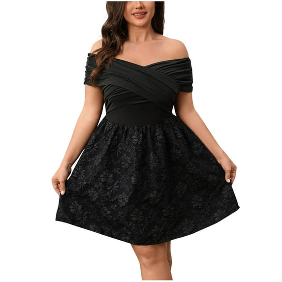 Youyipin Womens Dresses Women'S Off The Shoulder Ruffle Cocktail Dress Summer Wrap Wedding Guest Graduation Prom Dresses 2025