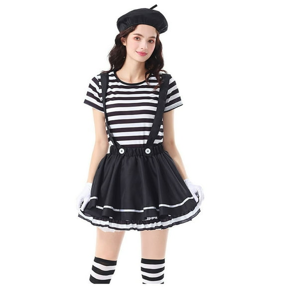 Youyipin Womens Summer Dresses Halloween Lady Mime Artist Costume Summer Dresses For Women