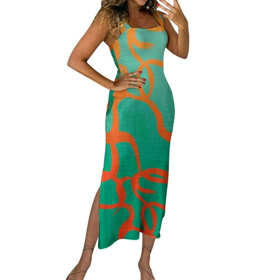 Youyipin Womens Summer Dresses Loose Casual Dress Sleeveless Boho Flowy Sundress Beach Vacation Cocktail Maxi Summer Dresses For Women 2025