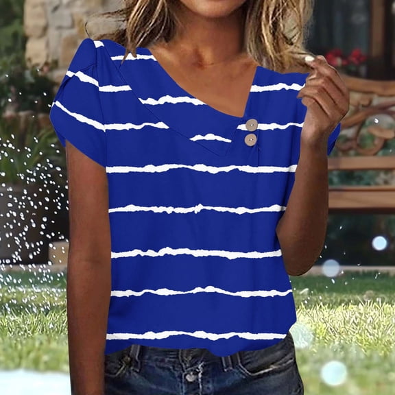 Youyipin Womens Summer Tops 2025 Cap Sleeve Trendy Tank Tops Irregular Neck Loose Fit Shirts graphic tees for women