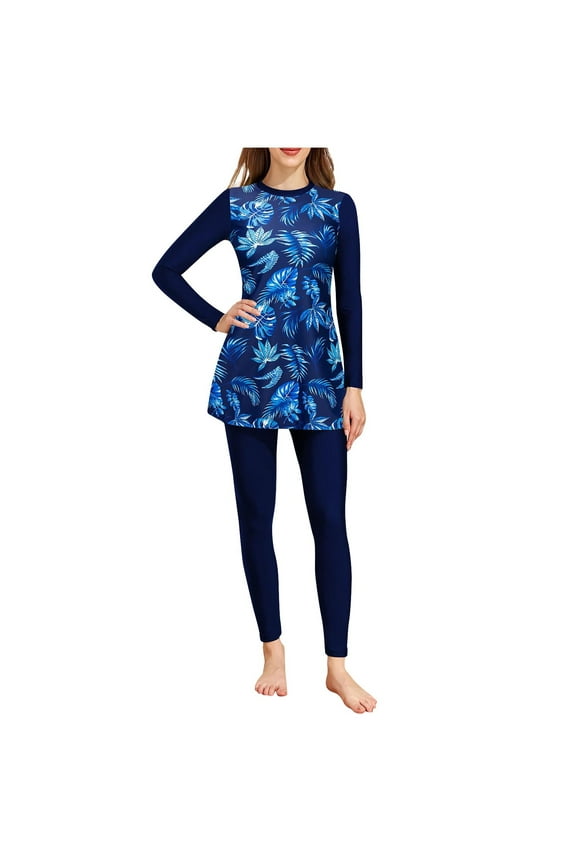 Womens Swimsuits 2 Piece Full Body Swimsuit Rash Guard Long Sleeve Long Leg Swimwear With Uv Sun Protection Vacation Outfits