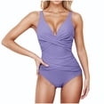 thumbnail image 1 of Youyipin Womens Swimsuits One Piece Tummy Control Bathing Suits For Womens V Neck Criss Cross Ruched Push Up Slimming Swimwear Beach Vacation Clothes, 1 of 6