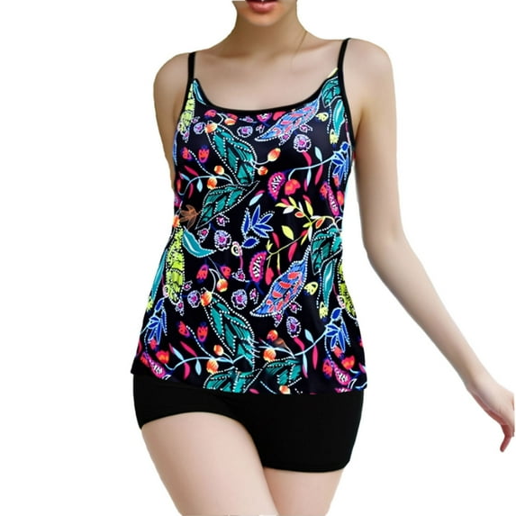 Youyipin Womens Swimsuits Plus Size Tankini Swimsuit Two Piece Bathing Suits Flowy Swim Tops With Boy Shorts Beach Vacation Clothes For Women