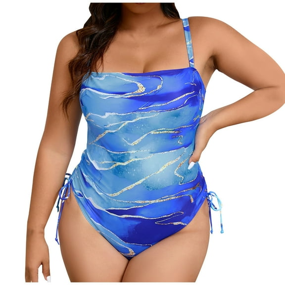 Youyipin Womens Swimsuits Ruched High Cut One Piece Swimsuit Tummy Control Swimsuits For Women Tight Printed Sexy Backless Bikini