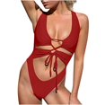 thumbnail image 1 of Youyipin Womens Swimsuits Sexy Cutout Lace Up Backless High Cut One Piece Swimsuit Monokini Bathing Suit For Women, 1 of 2