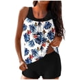 thumbnail image 1 of Youyipin Womens Swimsuits Trends Womens Swimsuits 2 Piece Criss Cross Back Color Block Print Tankini Bathing Suits Athletic Modest Swimwear, 1 of 6