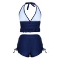 thumbnail image 1 of Youyipin Womens Swimsuits Women'S 2 Piece Tankini Set Two Piece Ruffle Bathing Suits Ruched Halter Swimsuits With Shorts Beach Vacation Essentials, 1 of 4