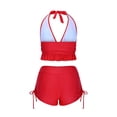 thumbnail image 1 of Youyipin Womens Swimsuits Women'S 2 Piece Tankini Set Two Piece Ruffle Bathing Suits Ruched Halter Swimsuits With Shorts Beach Vacation Essentials, 1 of 4