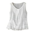 thumbnail image 1 of Youyipin Womens Tank Tops Cotton Linen Summer V Neck Tshirts Sleeveless Boho Embroidery Dressy Blouse 2025 Causal Loose Tunics Going Out Tops For Women, 1 of 6