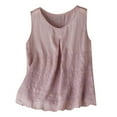 thumbnail image 1 of Youyipin Womens Tank Tops Cotton Linen Summer V Neck Tshirts Sleeveless Boho Embroidery Dressy Blouse 2025 Causal Loose Tunics Going Out Tops For Women, 1 of 6