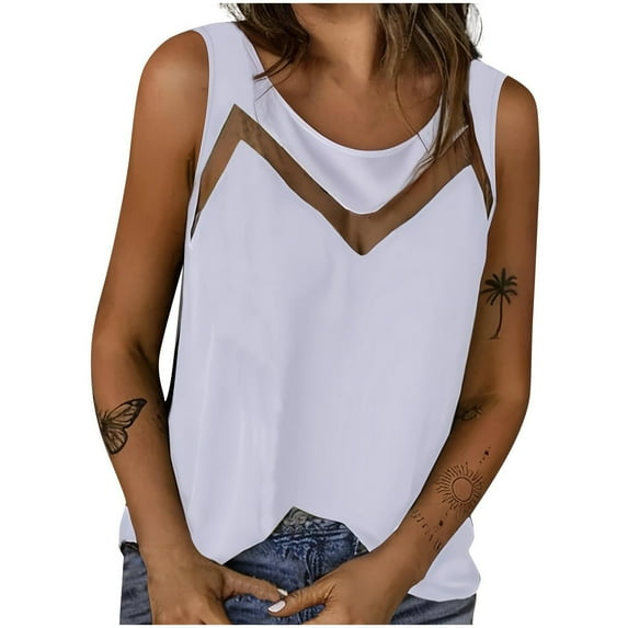 Youyipin Womens Tank Tops Silk Mesh V Neck Satin Camisole Silky Sleeveless Tank Cami Shirt Going Out Tops