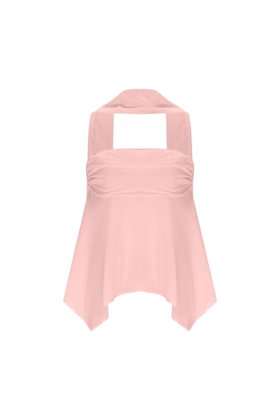 Womens Tank Tops Tummy Control Modest Flowy Mesh Solid Color Halter Tops For Women