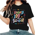 thumbnail image 1 of Youyipin Womens Tops 100 Days Of School Shirt For Women Teacher Graphic T-Shirt Happy 100Th Day Of School Gift Round Neck Short Sleeve Tee Tops Spring Tops For Women, 1 of 5