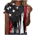 thumbnail image 1 of Youyipin Womens Tops 4Th Of July Gnomes Short Sleeve Shirts For Womens Funny Patriotic Graphic Shirt Usa Flag Stars Stripes Tops Graphic Tees For Women, 1 of 5