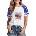thumbnail image 1 of Youyipin Womens Tops 4Th Of July Plus Size Usa Color-Blocking American Flag Crew Neck Graphic T-Shirt Short Sleeve Shirts For Women, 1 of 4