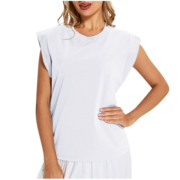 Youyipin Womens Tops Cap Sleeve Top Basic Tee Shirts Casual Tank Loose Fit 2025 Fashion Summer Tops For Women
