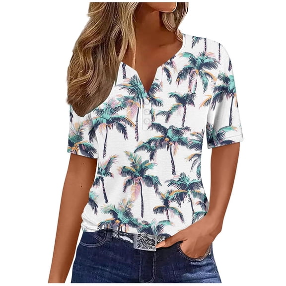 Youyipin Womens Tops Hawaiian Shirts For Women Summer Beach Shirt Tropical Shirts Womens Hawaii Button Down Short Sleeve Blouses Button Up Tops Spring Tops For Women