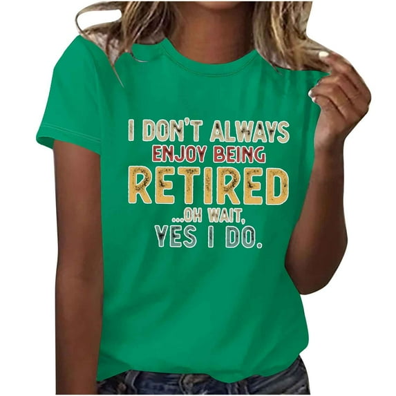 Youyipin Womens Tops Letter Print Short Sleeve Round Neck Women T Shirt Top Graphic Tees For Women Top Spring Tops For Women