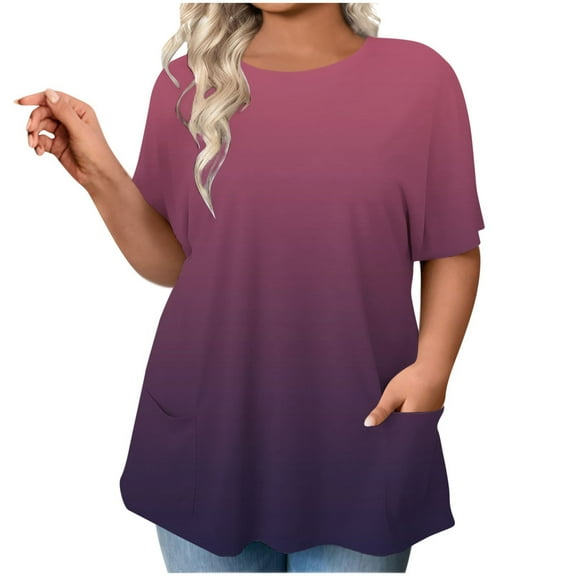 Youyipin Womens Tops Loose Fit Tshirts Short Sleeve Casual Workout Yoga Tunic T Shirts Summer Tops For Women