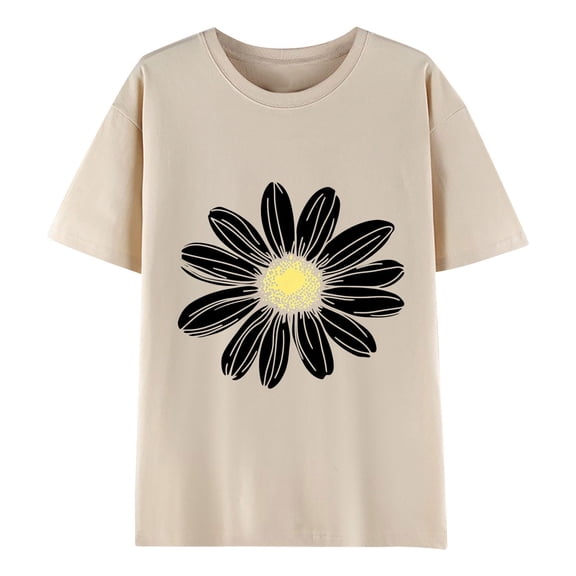 Youyipin Womens Tops Oversized Graphic Tshirt: Vintage Wildflower Shirt Boho Hiking T Shirt Nature Life Tee Summer Plant Summer Tops For Women