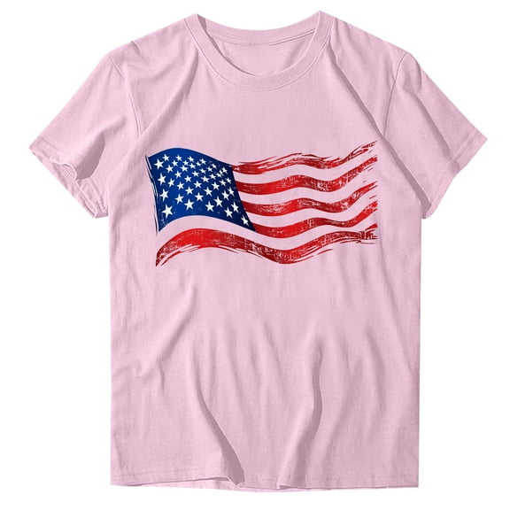 Youyipin Womens Tops Printed Round Neck Short Sleeve T-Shirt Top Shirt Summer Tops For Women