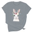 thumbnail image 1 of Youyipin Womens Tops Spring Fashion Easter Shirt Women Cute Bunny T Shirt Happy Easter Shirts Rabbit Graphic Easter Gift Tees Holiday Round Neck Tops Spring Tops For Women, 1 of 4