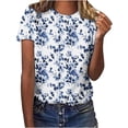 thumbnail image 1 of Youyipin Womens Tops Spring Fashion Women's T Shirts Summer Graphic Print Tees Short Sleeve Crew Neck Casual Tee Tops Spring Tops For Women, 1 of 5