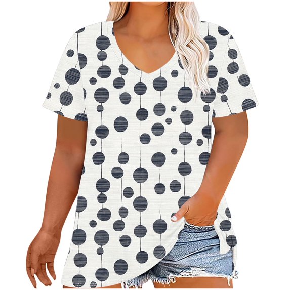 Youyipin Womens Tops Summer Henley Shirts Flowy Plus Size Crew Neck Short Sleeve Shirts For Women Tunics Tee Spring Tops For Women
