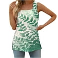 thumbnail image 1 of Youyipin Womens Tops Summer Sleeveless Square Neck Tops Flowy Pleated Tunic Tank Tops For Women Loose Fit Spring Tops For Women, 1 of 6