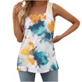 thumbnail image 1 of Youyipin Womens Tops Summer Sleeveless Square Neck Tops Flowy Pleated Tunic Tank Tops For Women Loose Fit Spring Tops For Women, 1 of 6