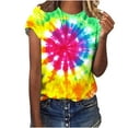 thumbnail image 1 of Youyipin Womens Tops Tie Dye Shirts For Women, Short Sleeve Tie Dye Shirts, Women Rainbow T Shirts Graphic Tees For Women, 1 of 5