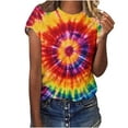 thumbnail image 1 of Youyipin Womens Tops Tie Dye Shirts For Women, Short Sleeve Tie Dye Shirts, Women Rainbow T Shirts Graphic Tees For Women, 1 of 5